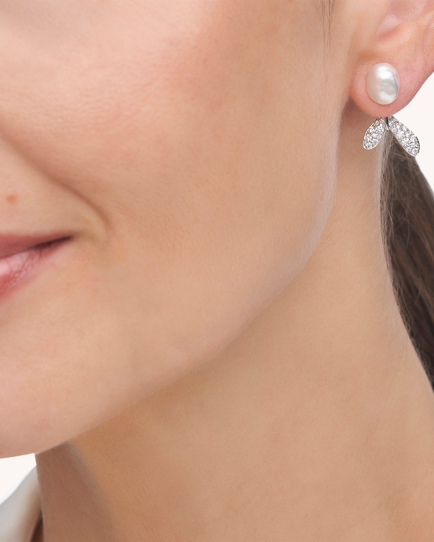 Wildflower Petal Earring Enhancers | Diamonds and White Gold 2