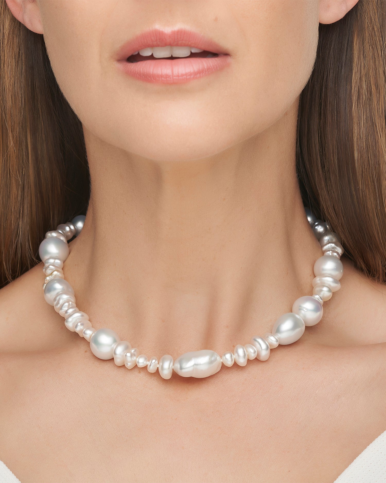 Grande Wild Pearl Strand Necklace | 5-15mm Pearls and Paspaley Signature Diamond 2