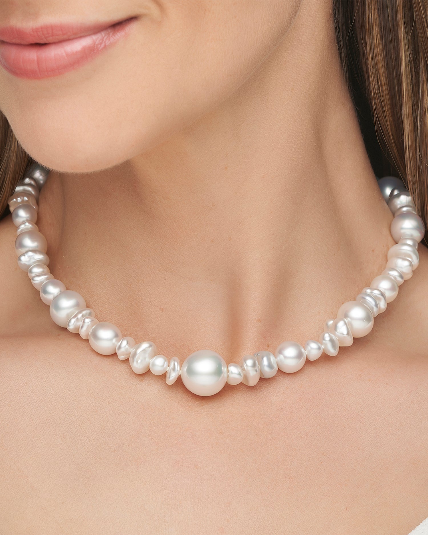 Wild Pearl Strand Necklace | 6-13mm Pearls and Paspaley Signature Diamond 3